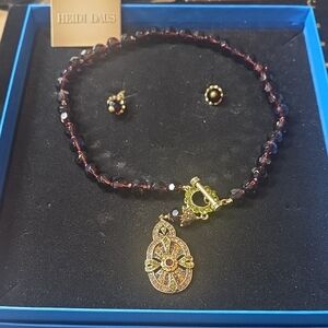 Heidi Daus Red and Gold Necklace Set